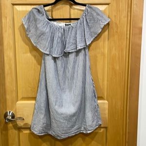 Allison joy striped on/off shoulder dress size S